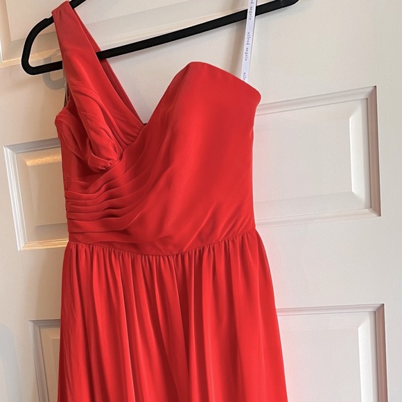 Alfred Angelo Long, One Shoulder Gown, Coral, size 10 - Picture 4 of 13